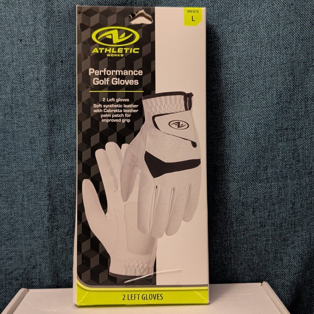 NEW Athletic Works Performance Golf Gloves 2-Pack | Size L | 2 Left Hand Gloves